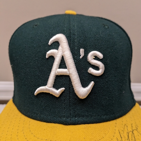 NWT. Authentic 59Fifty baseball cap OAKLAND As. Looks like it's been signed. - Picture 8 of 15